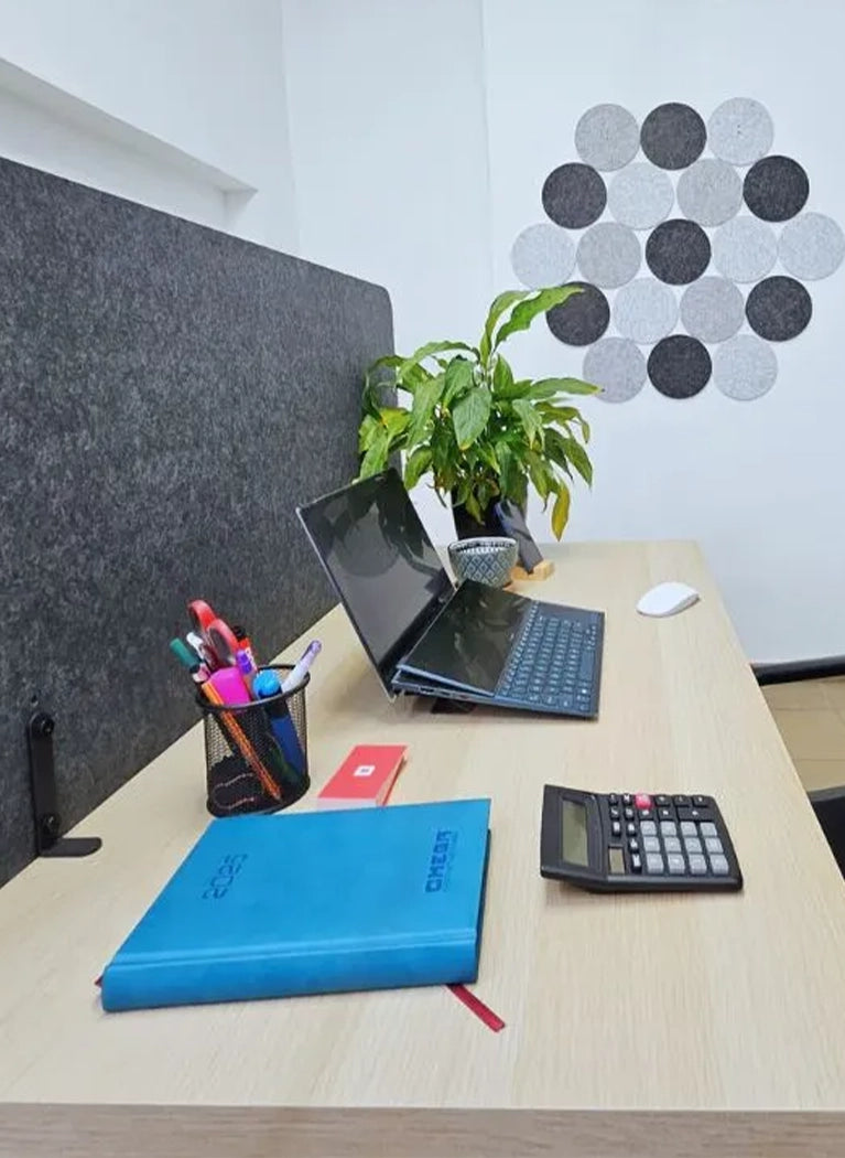 Felt Privacy Screen - Acoustic Office Partition in reception interior DecorMania EU