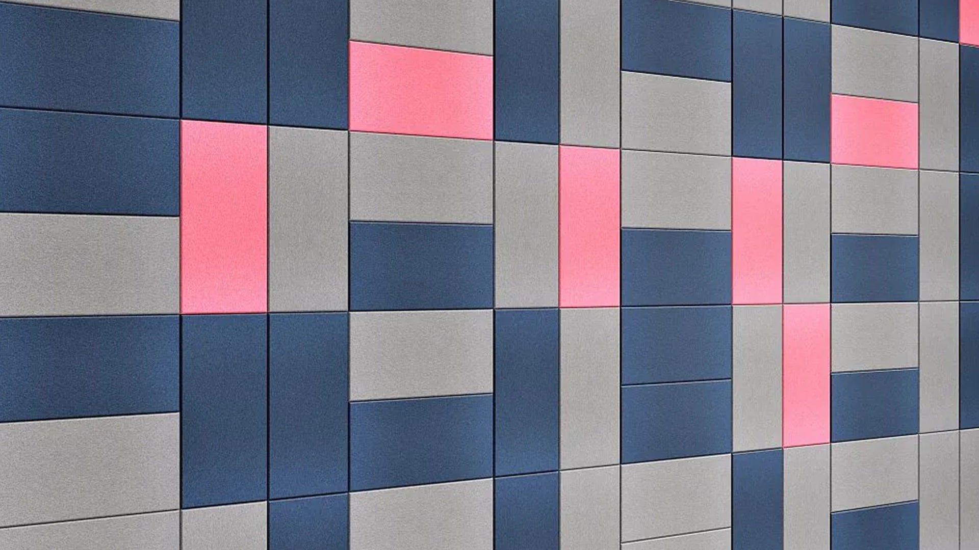 Fluffo IZO Soundproof Soft Wall Panel grey pnk and blue composition
