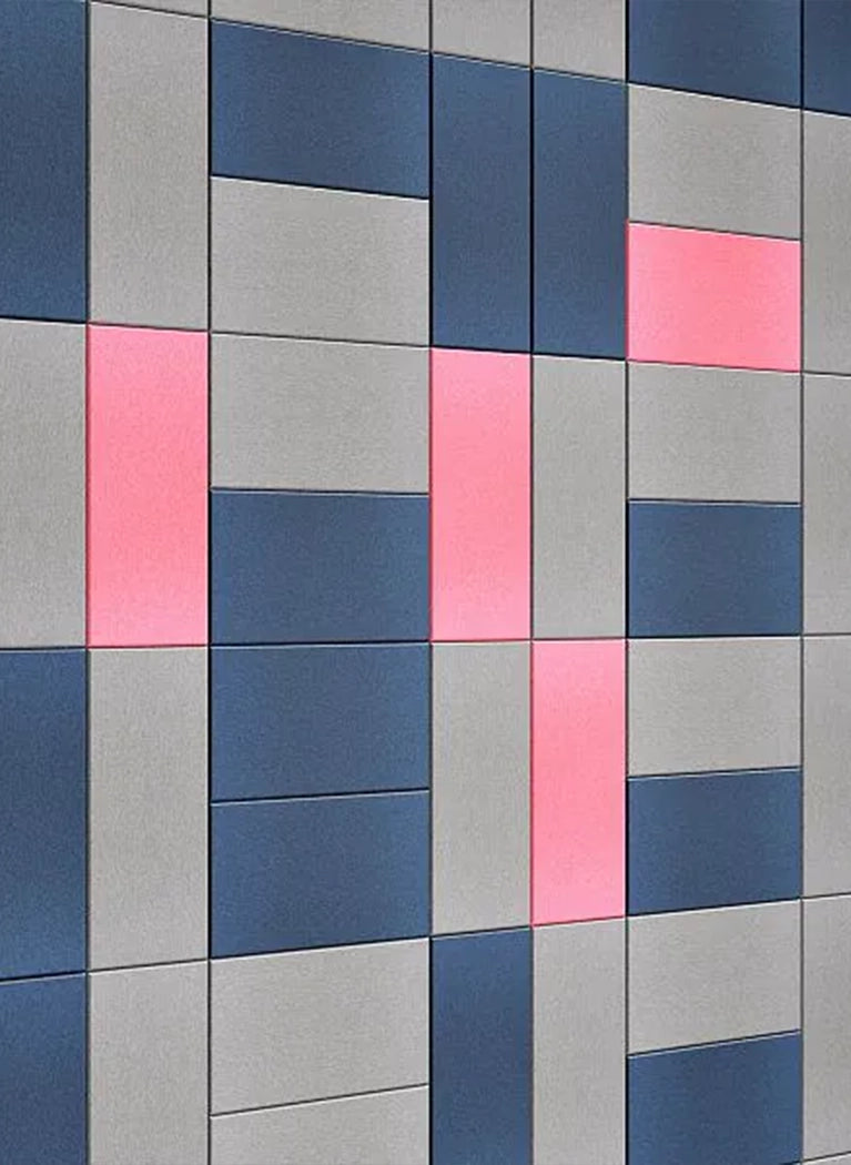 Fluffo IZO Soundproof Soft Wall Panel grey pnk and blue composition