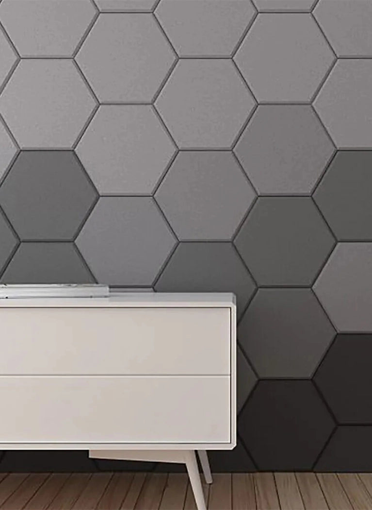Fluffo IZO Soundproof Soft Wall Panel HEXA grey composition