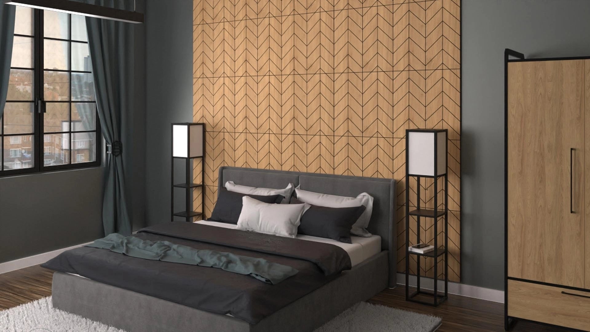 GrooveCraft Milled Acoustic Wall Panels MDF in bedroom interior Decormania