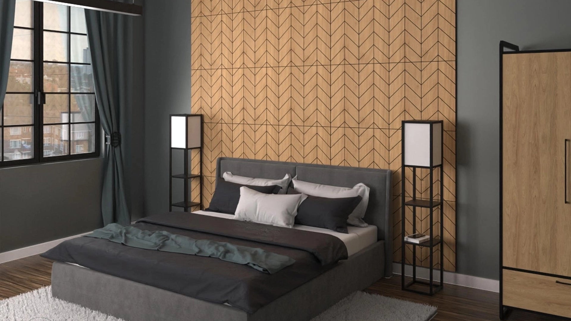 GrooveCraft Milled Acoustic Wall Panels MDF in bedroom interior Decormania