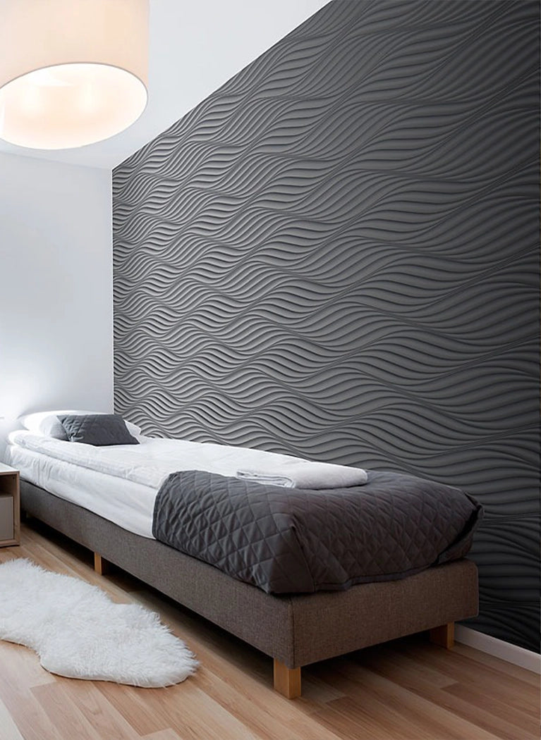 THE WIND Polystyrene Wall Art – 3D Decorative Panels in bedroom interior DecorMania.eu