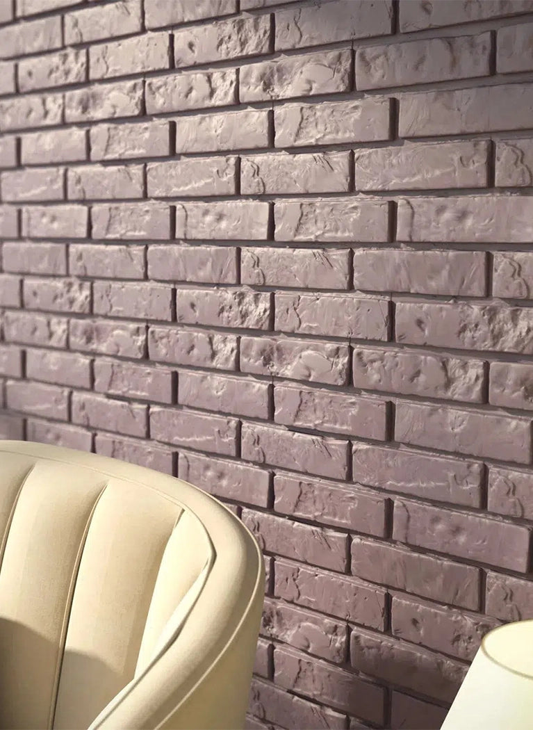 OLD BRICK Polystyrene Wall Art – 3D Decorative Panels pink colour living room interior DecorMania.eu