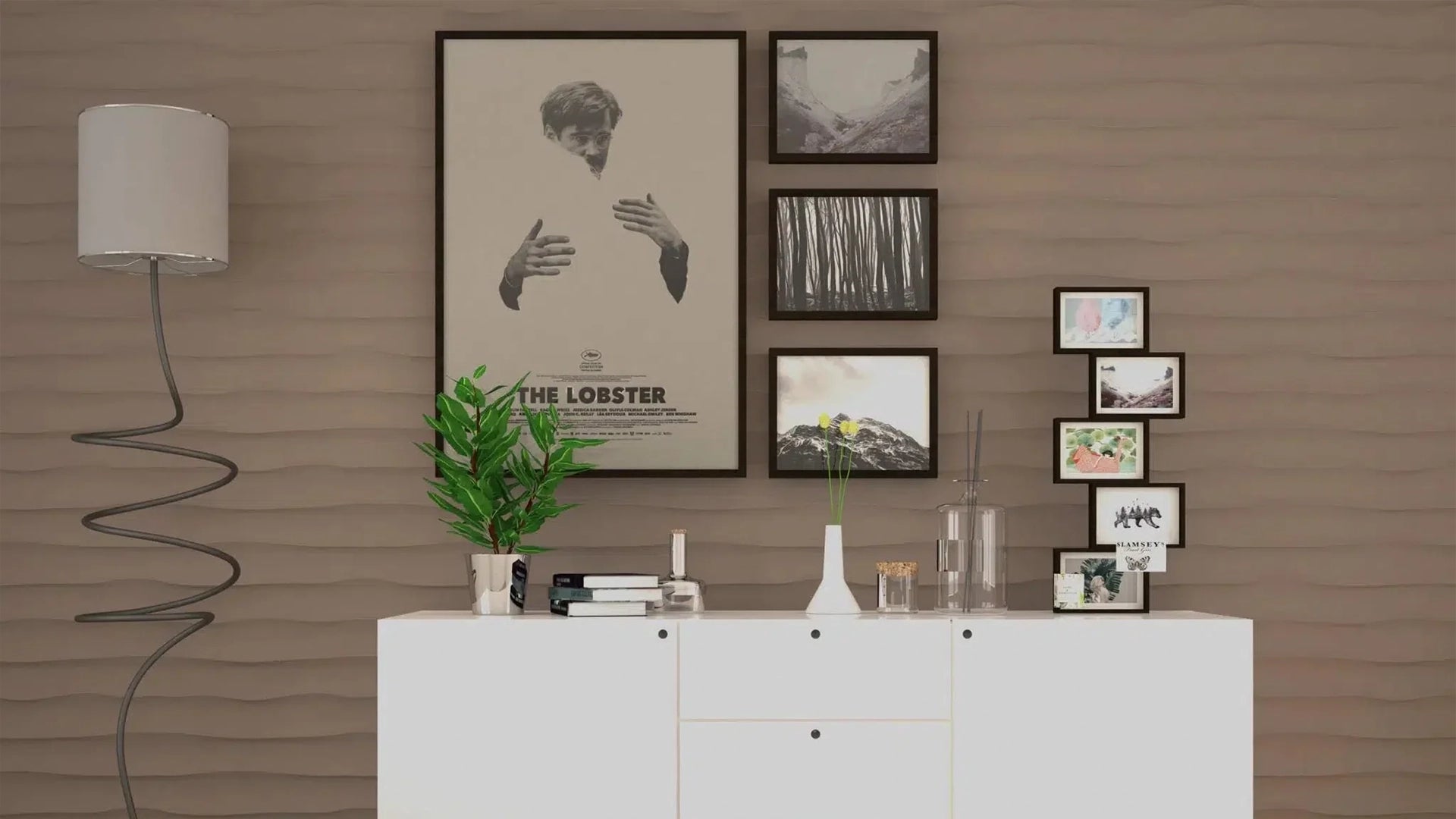 WAVES Polystyrene Wall Art – 3D Decorative Panels beige colour accent wall DecorMania.eu