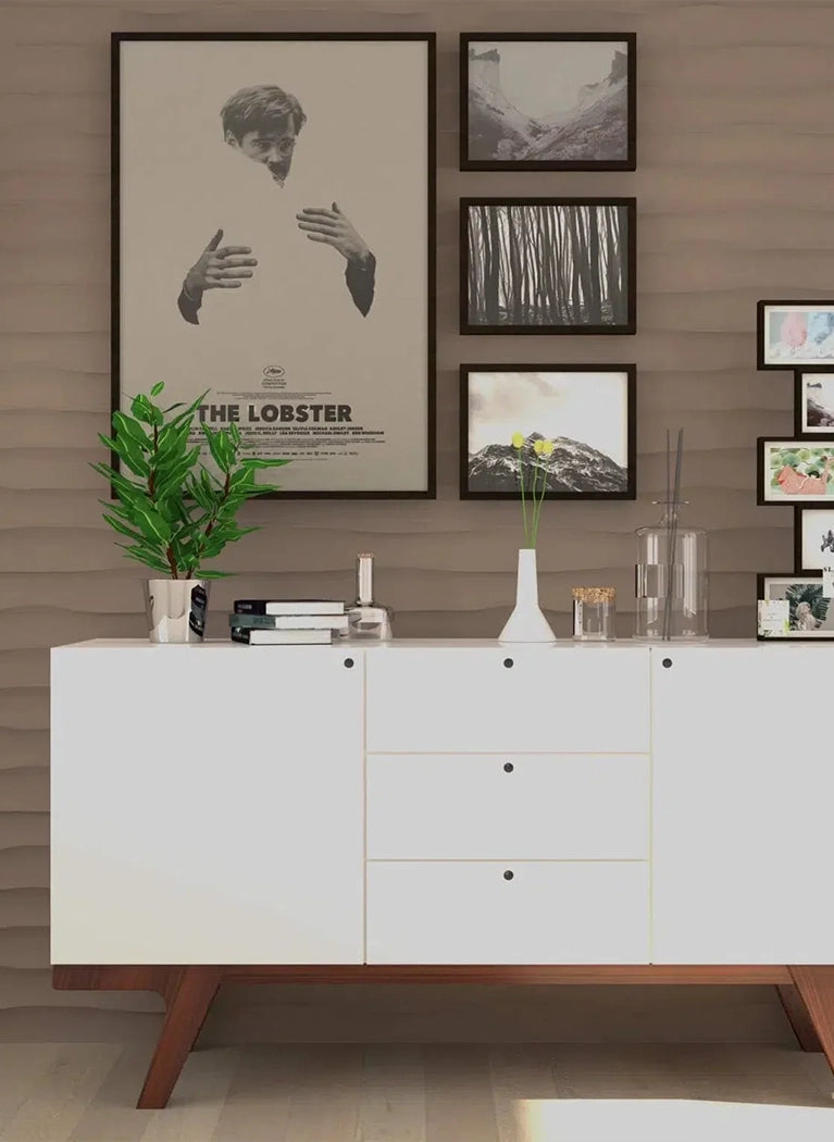 WAVES Polystyrene Wall Art – 3D Decorative Panels beige colour accent wall DecorMania.eu