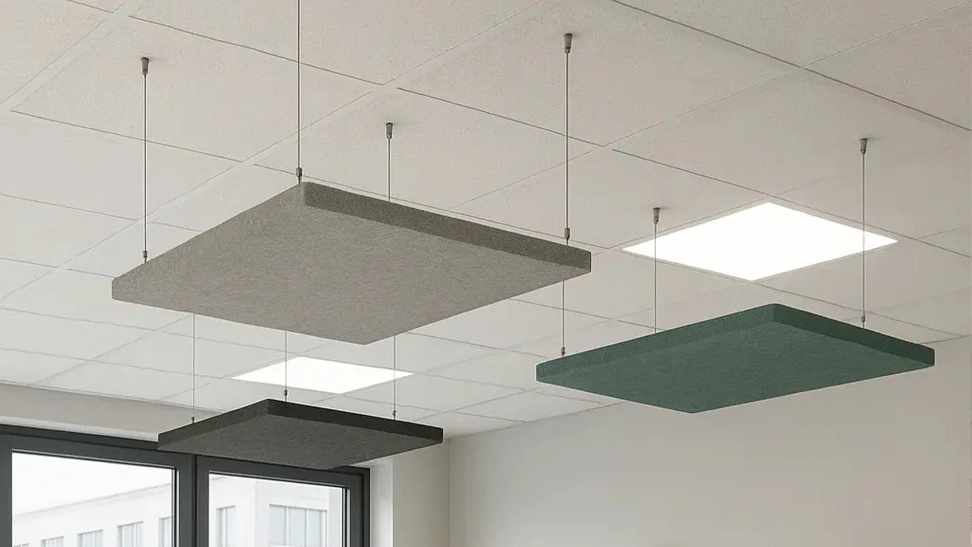 Suspended Ceiling Panels - Acoustic Felt RECTANGLE in office interior DecorMania EU