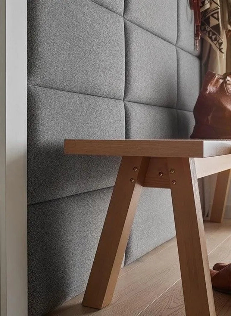 Upholstered Wall Panels 60x30 cm combined with wood DecorMania.eu
