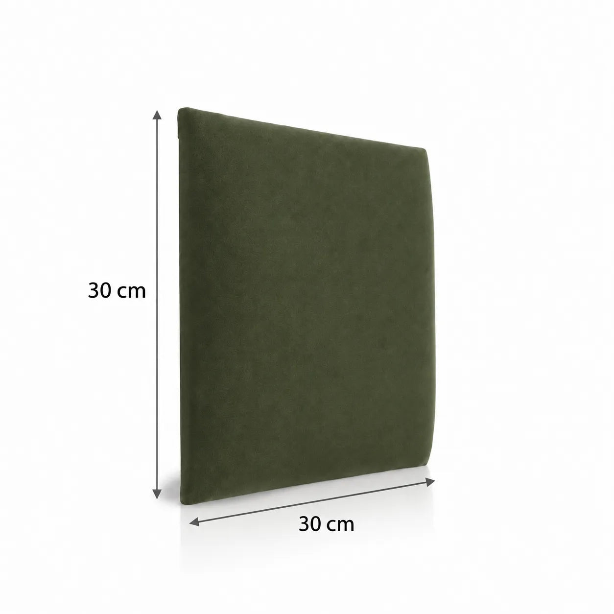 Olive Green upholstered wall panel with 30 x 30 cm dimensions