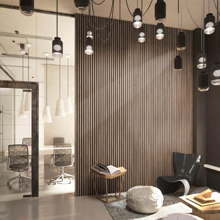 Walnut Acoustic Slat Wall Panel 280 x 60 - DecorMania.eu