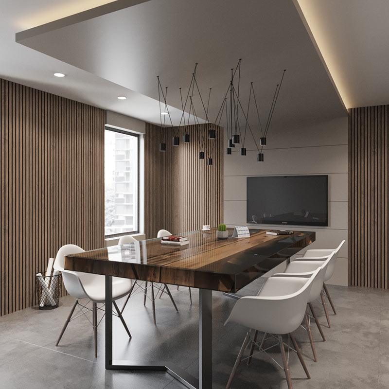 Walnut Acoustic Slat Wall Panel 280 x 60 - DecorMania.eu