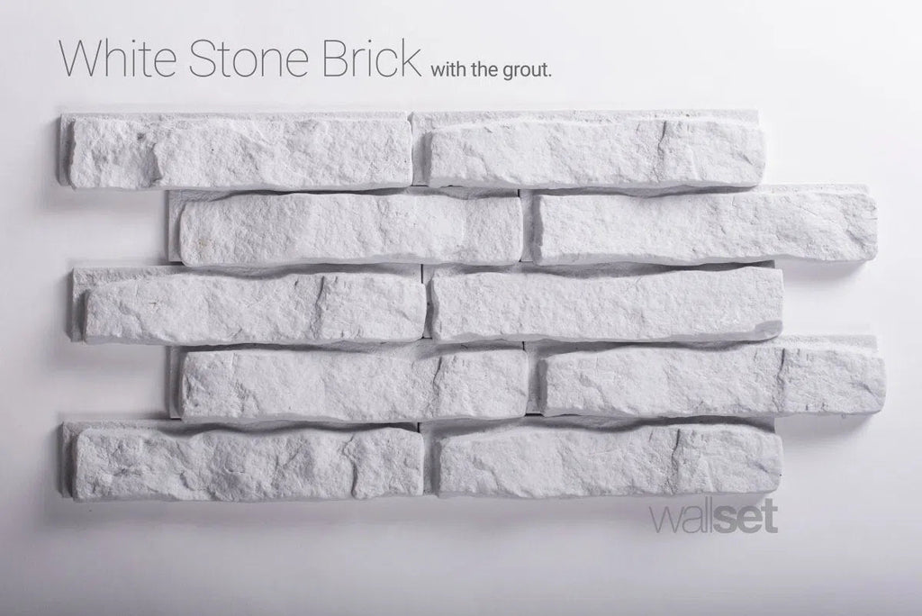 White Stone - decorative brick decor with grout - DecorMania.eu