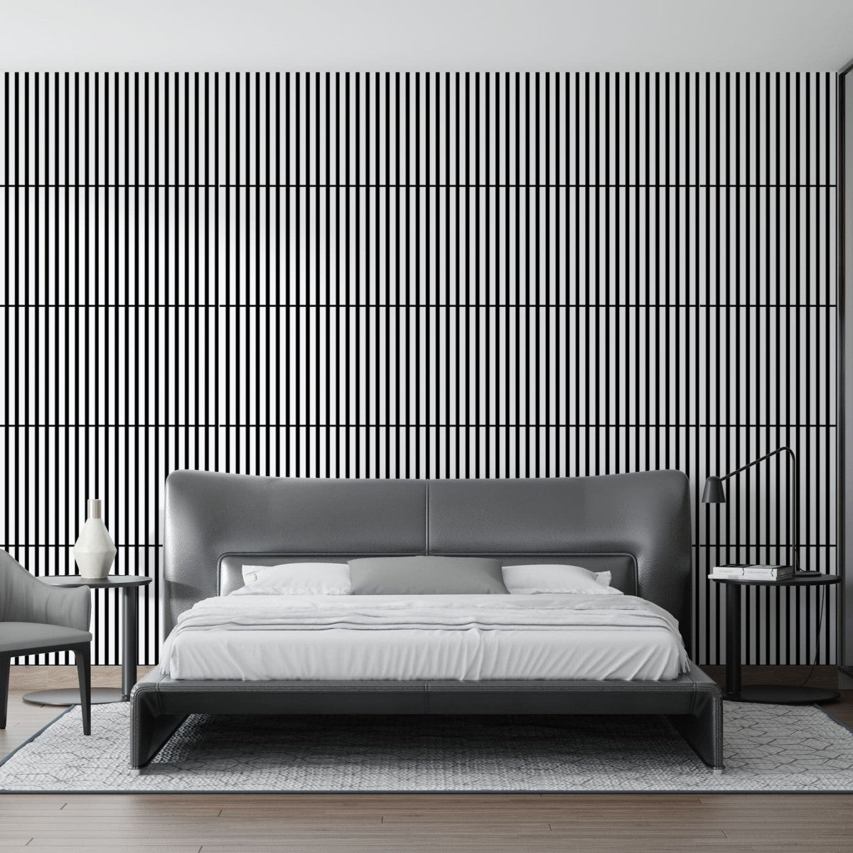 Acoustic Slats panel in square - White Matt - DecorMania.eu