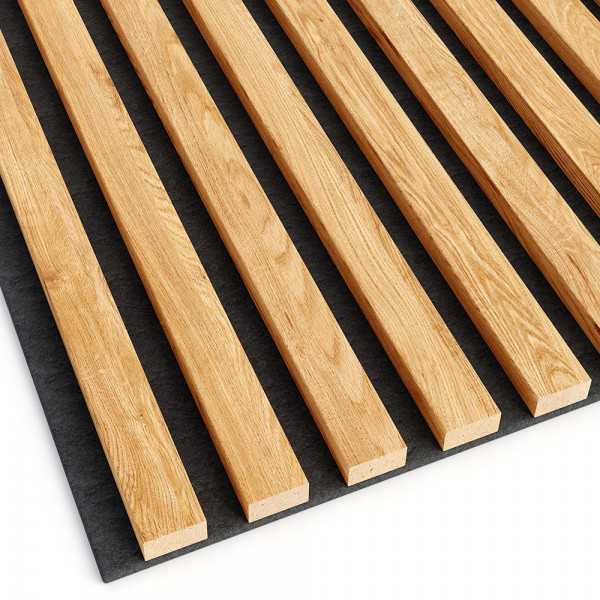 Acoustic Slats Panel - OAK Natural - Acoustic slats panel - DecorMania.eu