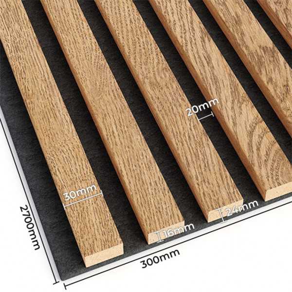 Acoustic Slats Panel - OAK Veneer - Acoustic slats panel - DecorMania.eu