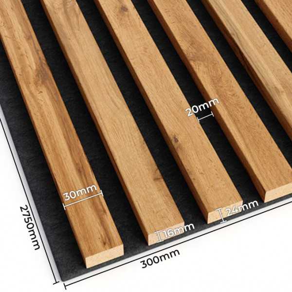 Acoustic Slats Panel - Rustic OAK - Acoustic slats panel - DecorMania.eu