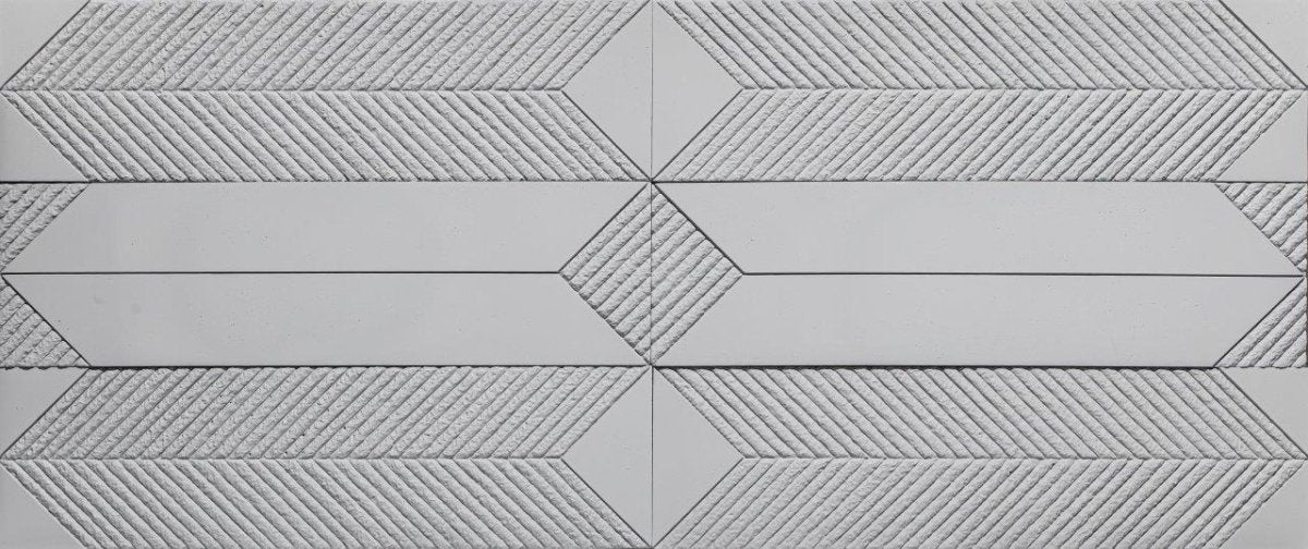 Concrete 3D Tile SAGITA Grey - Box of 8 - DecorMania.eu
