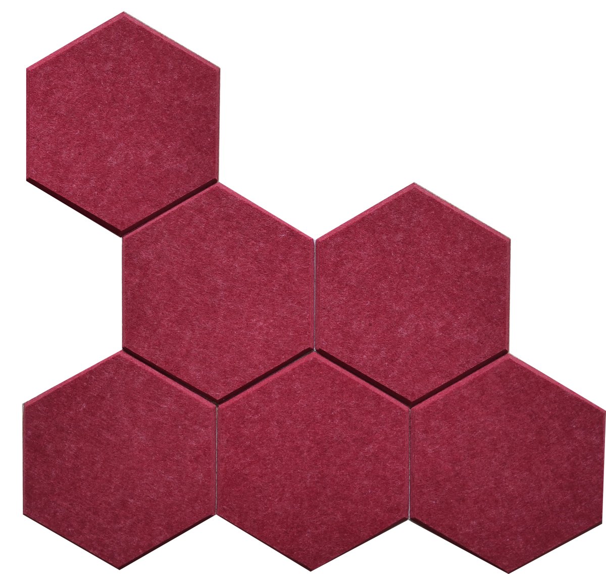 HEXA Felt 3D Panel - RED 3pcs. - DecorMania.eu